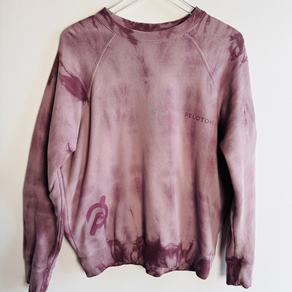 Spiritual Gangster x Peloton size M Purple Tie-Dye Raglan Crewneck Sweatshirt - Picture 2 of 6